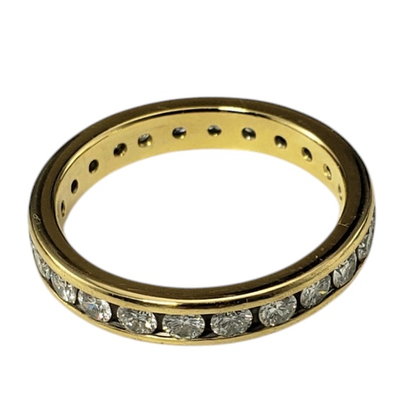 14K Yellow Gold and Diamond Eternity Band Ring #20503 - Picture 3 of 6